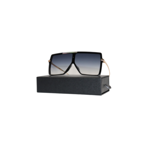 JET BLACK OVERSIZED LUXURY WOMEN'S SUNGLASSES WITH CASE