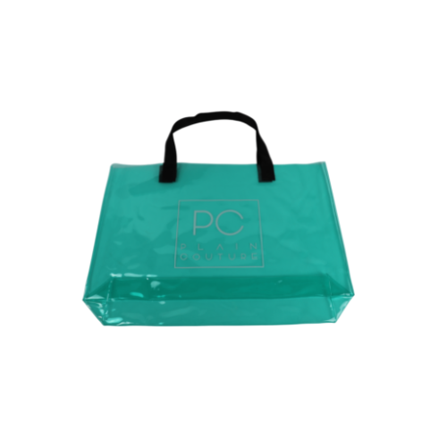 MINT GREEN TRANSPARENT PVC CARRIER BAG